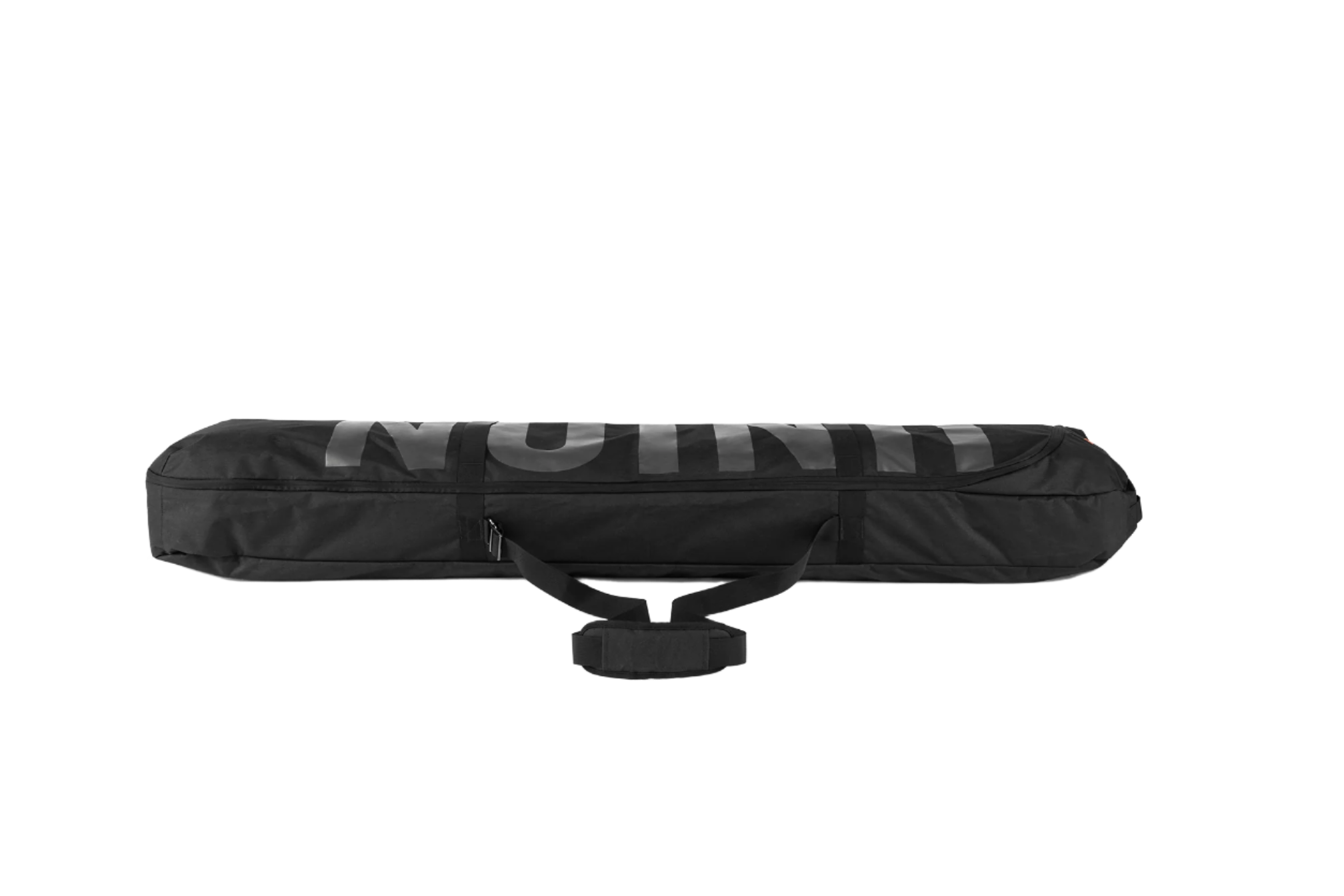 Union Snowboard Bag - Black snowboard bag with a zippered top and two black straps on either side.