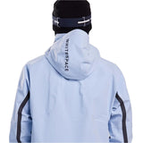 Whitespace 3L Performance Snowboard Jacket 2024 - A light blue snowboard jacket with a hood and black stripes on the sleeves.