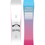 CAPiTA Spring Break Slush Slashers 2.0 Snowboard - A white snowboard with a black logo and pink accents on the top and bottom edges.