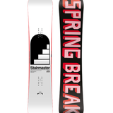 CAPiTA Spring Break Stairmaster 2026 - A black snowboard with a white and red logo on top of a staircase design.