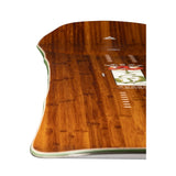 Arbor Women's Swoon Camber Snowboard 2025 - A brown snowboard with a white logo and red flowers on top of it.