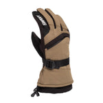 Swany Women's X-Over Glove - A tan glove with black accents and a zippered pocket on the back of the hand.