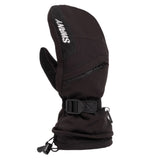 Swany X-Over Mitt 2025 - A black mitt with a zippered pocket on the back and a strap that wraps around the wrist for secure closure.