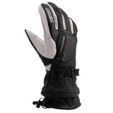 Swany Women's X-Calibur Glove 2025 - A black and white glove with a textured palm and thumb, featuring a zippered pocket on the wrist.