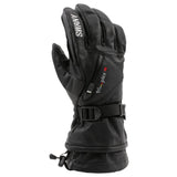 Swany Women's X-Calibur Glove 2025 - A black glove with a zippered pocket on the wrist and a strap closure.