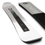 Salomon Sight Snowboard 2026 - A white snowboard with a black stripe down the middle and a green design on top.