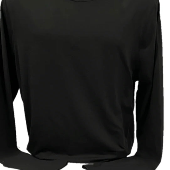 Treviso Merino Wool Top Base Layer - This top is a solid black color with no visible patterns or textures.