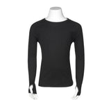 Treviso Juniors Poly Blend Base Layer 2020 - Top - This top is a solid black color with no visible patterns or textures.