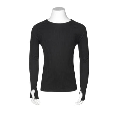 Treviso Juniors Poly Blend Base Layer 2020 - Top - This top is a solid black color with no visible patterns or textures.