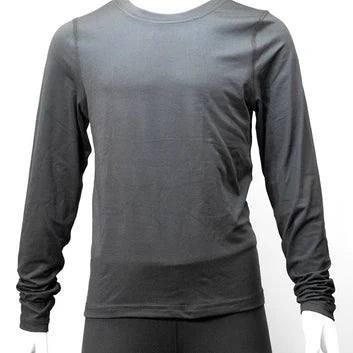 Treviso Juniors Tek Poly Base Layer 2022 - Top - The top is dark gray with a subtle grid pattern and a crew neck.