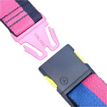 Arcade Sierra Belt Slim 2025 - Pink belt with black stitching and silver buckle.