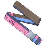 Arcade Sierra Belt Slim - A brown belt with a blue stripe on the underside of the buckle.