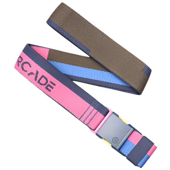 Arcade Sierra Belt Slim - A brown belt with a blue stripe on the underside of the buckle.