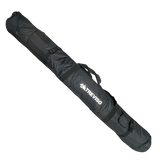 Treviso Grappler Expandable Single Ski Bag - Black bag with white logo and zipper on top, featuring a handle and strap for carrying.