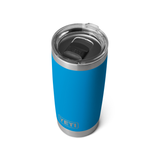 Yeti Rambler 20 oz. Tumbler with Magslider Lid - A stainless steel tumbler with a clear lid and a black MagSlider lid handle.