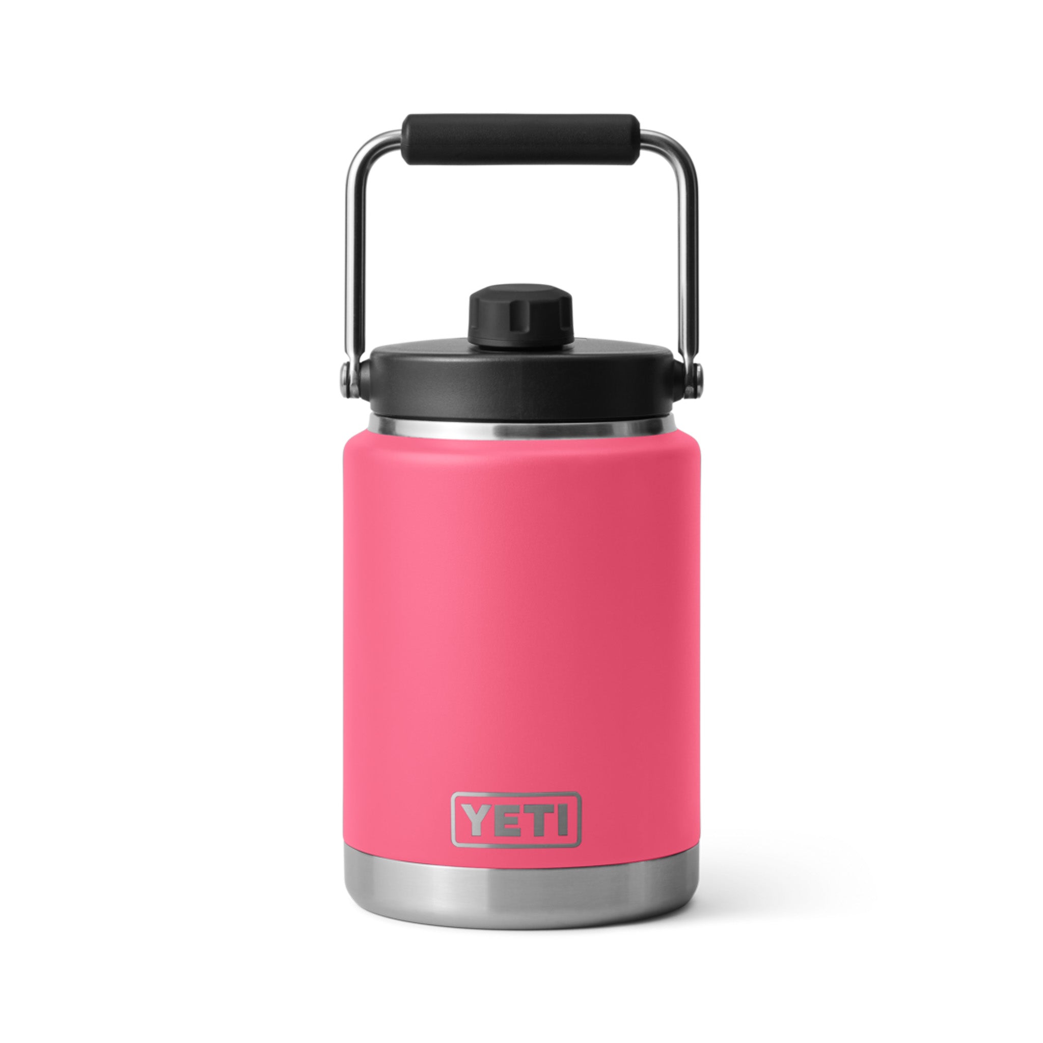 Yeti Rambler Half Gallon Jug - A large, insulated jug with a screw-top lid and handle on top.