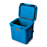 Yeti Roadie 24 Hard Cooler - A compact, portable cooler with a stainless steel handle and rubberized grip on top.