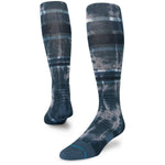 Stance Brong Snowboard Sock 2023 - A pair of snowboard socks with a dark blue and white striped pattern.