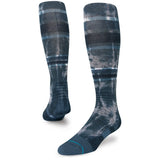 Stance Brong Snowboard Sock 2023 - A pair of snowboard socks with a dark blue and white striped pattern.