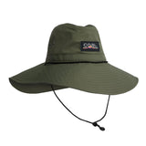 STILLWATER HAT 2023 - A khaki green hat with a black logo patch on the front and two small holes for ventilation on the side.