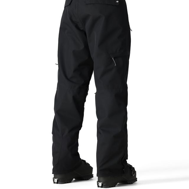Women’s black cargo pants, full length with side cargo pockets