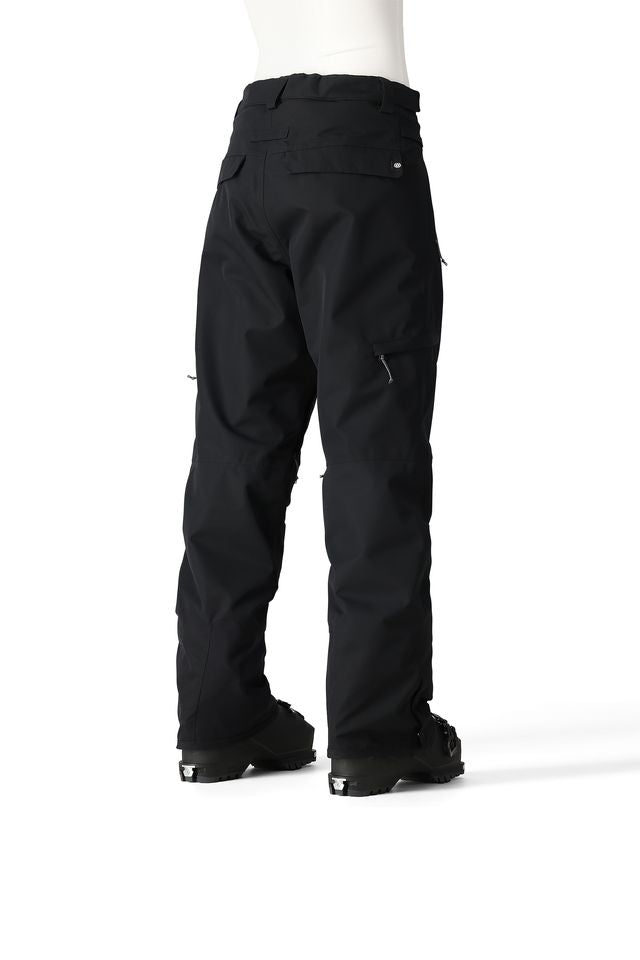 Women’s black cargo pants, full length with side cargo pockets