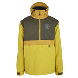 Airblaster Trenchover Half Zip Shell Jacket 2025 - A black and grey half-zip shell jacket with a hood, zippered pockets, and adjustable cuffs.