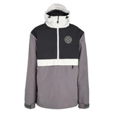 Airblaster Trenchover Half Zip Shell Jacket 2025 - A black and grey half-zip shell jacket with a white zipper and logo on the chest.
