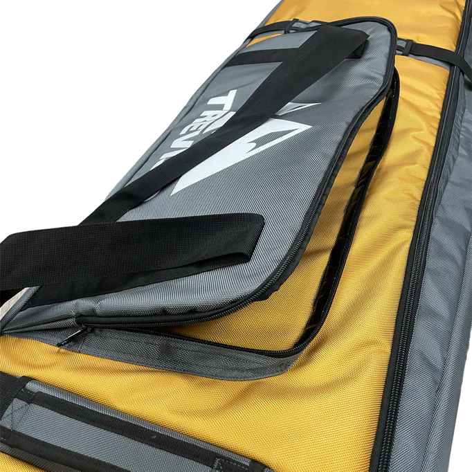 Treviso Trident Snowboard Bag 2023 - Yellow snowboard bag with black trim and white logo on front.