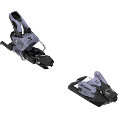 Salomon Strive 12 Grip Walk Ski Bindings - A pair of black ski bindings with silver hardware and a gray logo on the top plate.