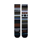 Top Trail Sb Sock 2022 - A pair of brown, gray, and white socks with a geometric pattern on them.