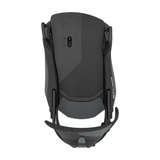 Union Atlas Step On Snowboard Binding - A black snowboard binding with a textured surface and a small logo at the top, viewed from above.