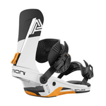 Union Atlas Snowboard Binding - A black snowboard binding with a white logo on top and silver screws.