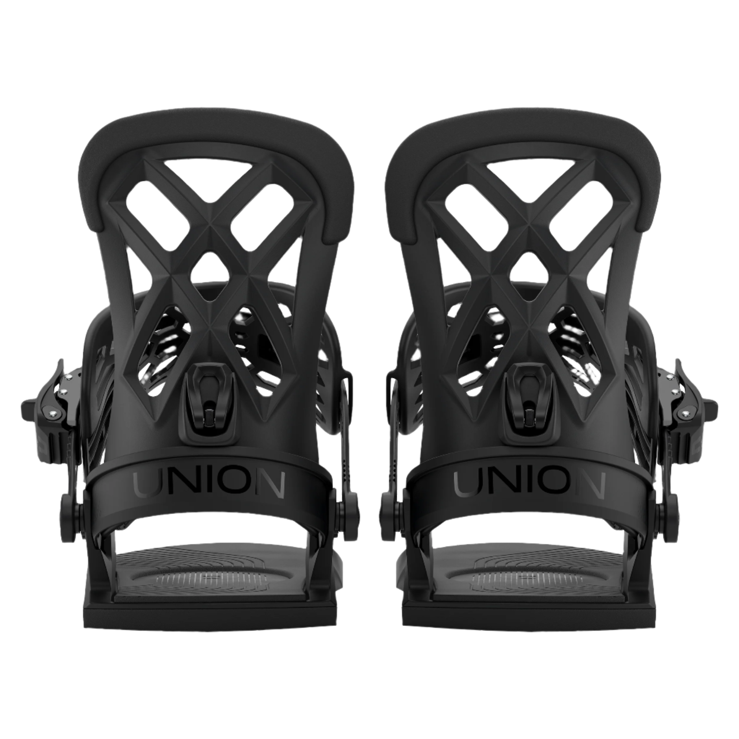 Union Flite Pro Snowboard Binding - Black snowboard bindings with a geometric pattern on the straps and buckles.
