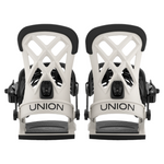 Union Flite Pro Snowboard Binding - White snowboard bindings with black buckles and straps.