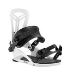 Union Flite Snowboard Binding - 2026 snowboard binding with black straps and buckles on a white base plate.