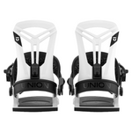 Union Flite Snowboard Binding - White snowboard bindings with black buckles and straps.