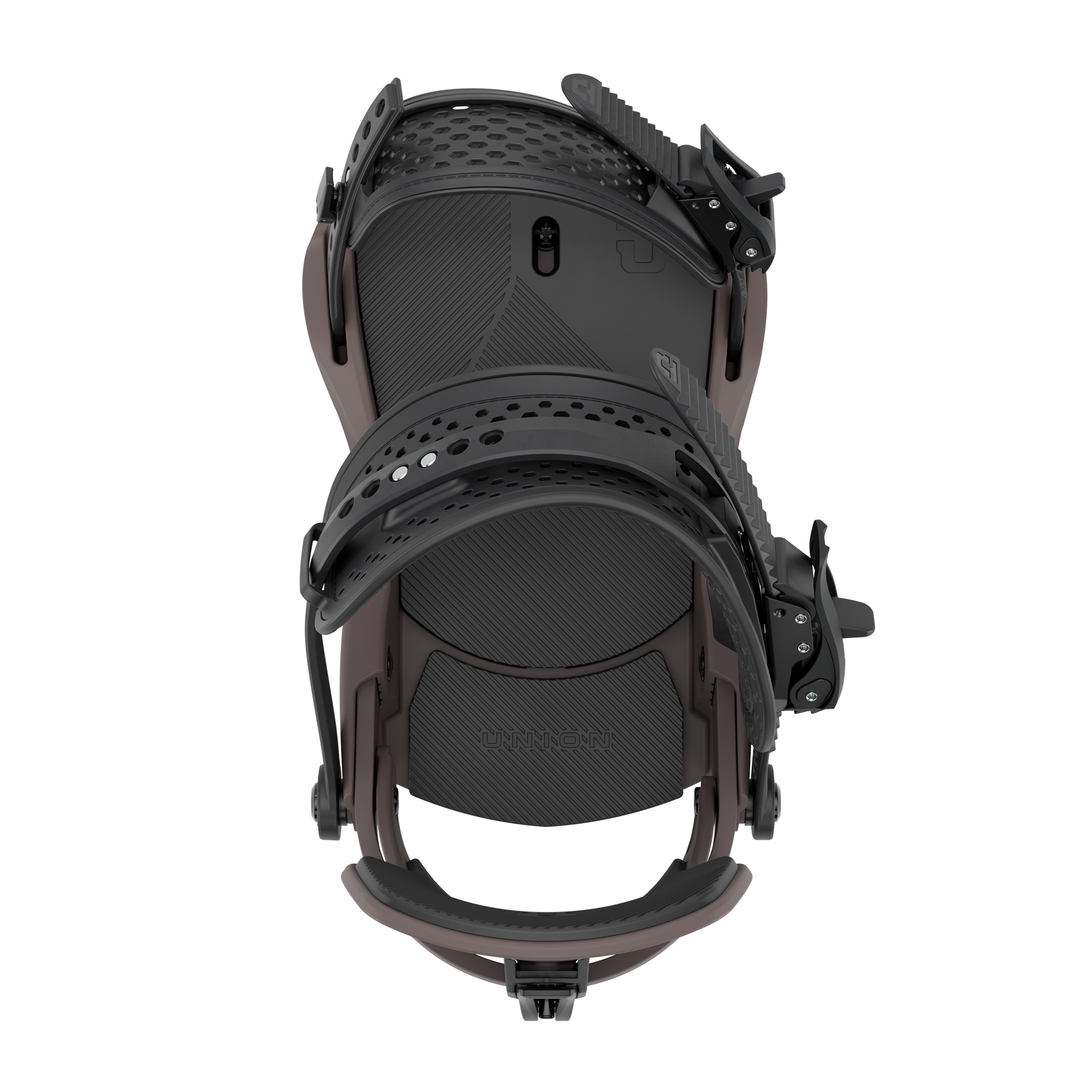 Union Force Snowboard Binding - A black snowboard binding with a textured strap and silver screws.
