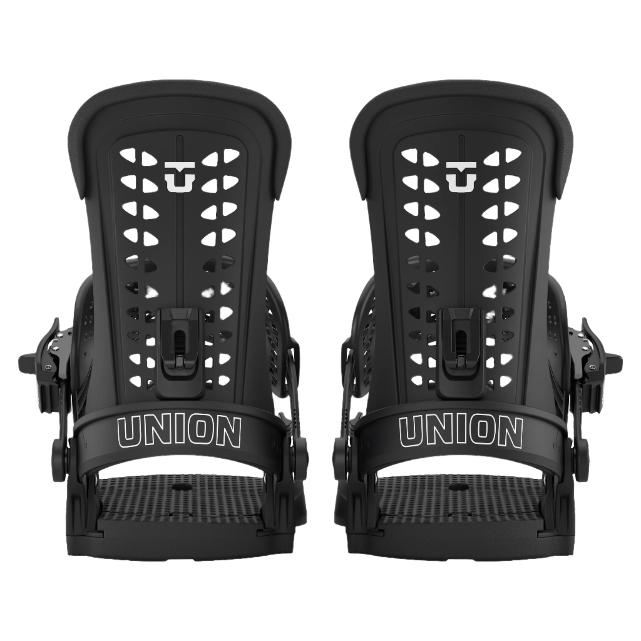Union Force Classic Snowboard Bindings 2026 - Black snowboard bindings with white lettering and a black strap.