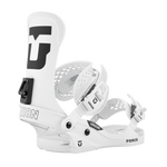 Union Force Classic Snowboard Bindings - White bindings with black buckles and straps.