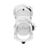 Union Force Classic Snowboard Bindings 2026 - A pair of white snowboard bindings with a textured pattern on the baseplate and straps, viewed from above.