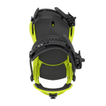 Union Force Snowboard Binding - A black snowboard binding with a neon green baseplate and straps.