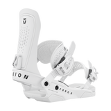 Union Force - White snowboard binding with black buckles and straps.