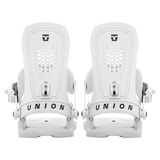 Union Force Snowboard Binding - White snowboard bindings with black buckles and straps.