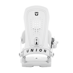 Union Force Snowboard Binding - White snowboard bindings with black buckles and straps.