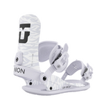 Union Women's Legacy Snowboard Binding - A white snowboard binding with a black logo on top and gray accents.