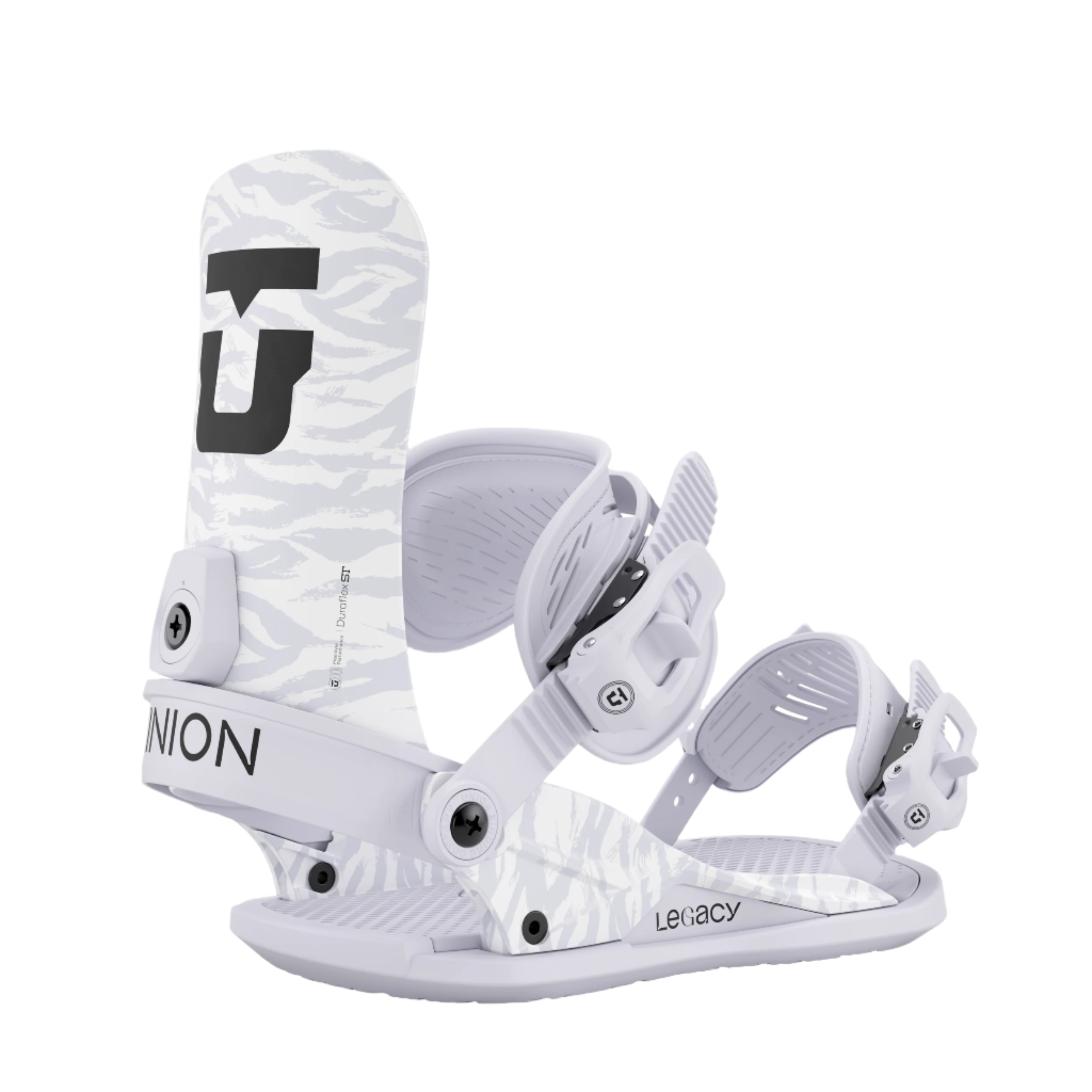 Union Women's Legacy Snowboard Binding - A white snowboard binding with a black logo on top and gray accents.