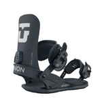Union Women's Legacy Snowboard Binding - A black snowboard binding with a white logo on top, featuring a strap and buckle.