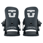 Union Women's Legacy Snowboard Binding 2026 - A black snowboard binding with a white logo on top and a circular hole in the middle.