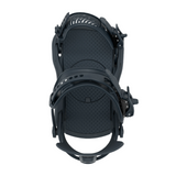 Union Women's Legacy Snowboard Binding - A black snowboard binding with a textured pattern on the baseplate and straps, viewed from above.